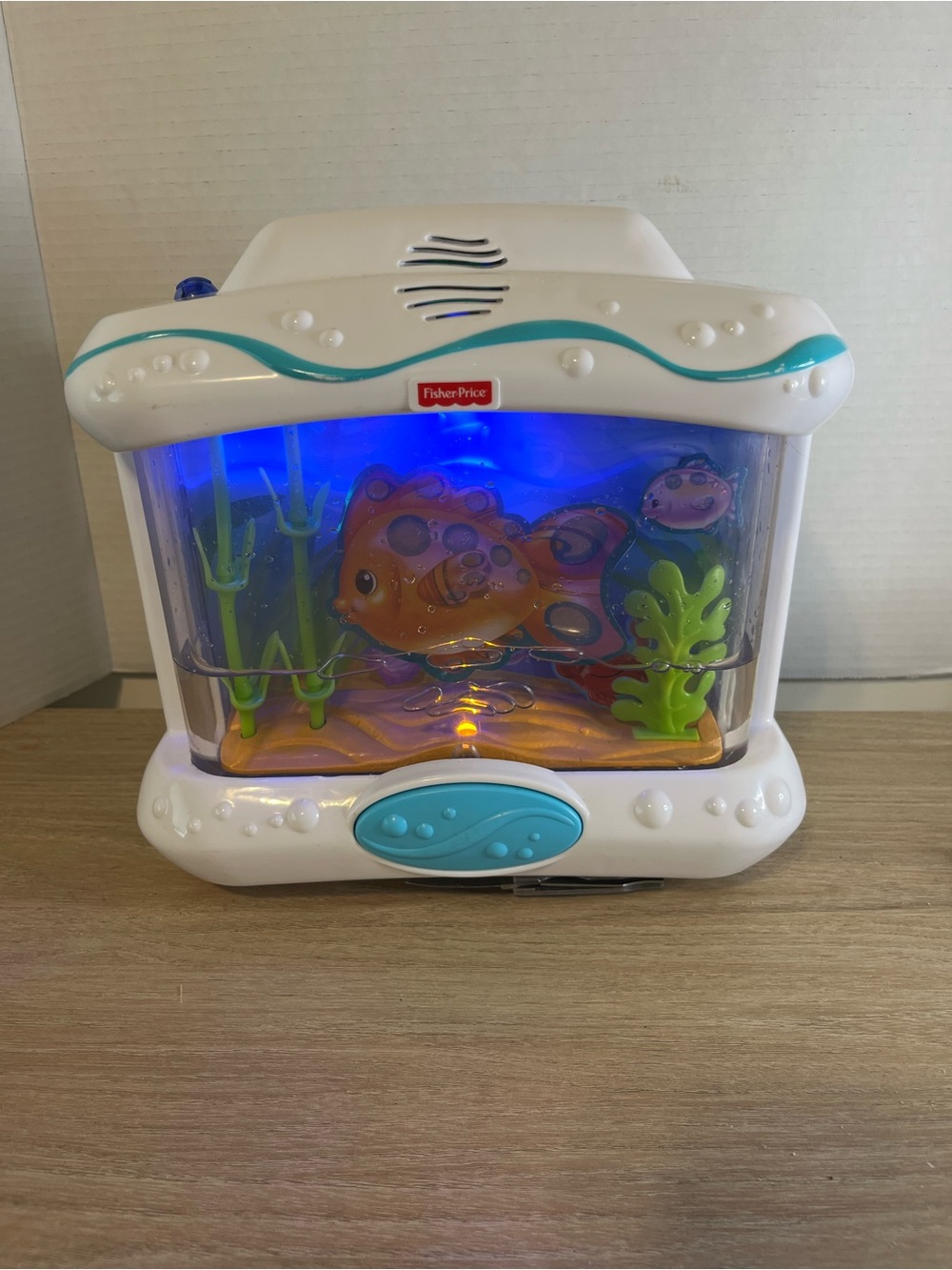 Fisher-Price White & Teal Animated Fish Night Light